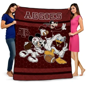 texas am aggies disney football maroon quilt blanket best selling