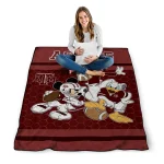 texas am aggies disney football maroon quilt blanket best selling