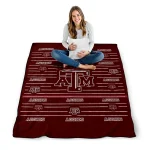 texas am aggies handdrawn stripes maroon quilt blanket best selling
