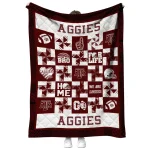 texas am aggies helmet heart maroon quilt blanket best selling