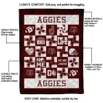 texas am aggies helmet heart maroon quilt blanket best selling