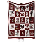 texas am aggies mickey mouse motif maroon white quilt blanket best selling