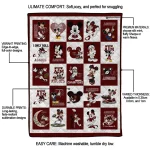 texas am aggies mickey mouse motif maroon white quilt blanket best selling