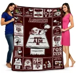 texas am aggies snoopy love maroon quilt blanket best selling