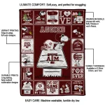 texas am aggies snoopy love maroon quilt blanket best selling