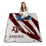 texas am aggies stroke art maroon white quilt blanket best selling