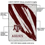 texas am aggies stroke art maroon white quilt blanket best selling