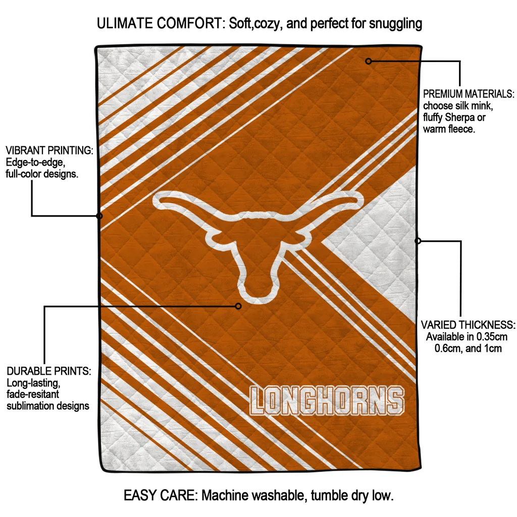 texas longhorns arrow layers orange quilt blanket latest model texas longhorns arrow layers orange quilt blanket latest model