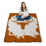 texas longhorns block border orange quilt blanket best selling