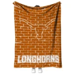 texas longhorns brick grid orange quilt blanket best selling