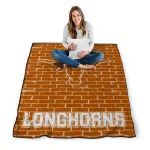 texas longhorns brick grid orange quilt blanket best selling