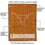texas longhorns brick grid orange quilt blanket best selling
