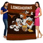 texas longhorns disney football orange quilt blanket best selling