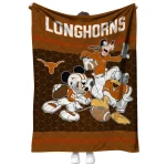 texas longhorns disney football orange quilt blanket best selling