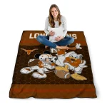 texas longhorns disney football orange quilt blanket best selling
