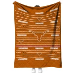 texas longhorns handdrawn stripes orange quilt blanket best selling