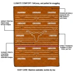texas longhorns handdrawn stripes orange quilt blanket best selling