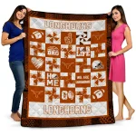 texas longhorns helmet heart orange quilt blanket best selling