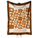 texas longhorns helmet heart orange quilt blanket best selling