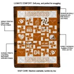 texas longhorns helmet heart orange quilt blanket best selling