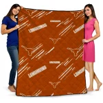 texas longhorns sketch lines orange quilt blanket best selling