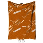 texas longhorns sketch lines orange quilt blanket best selling