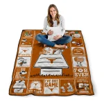 texas longhorns snoopy love orange quilt blanket best selling