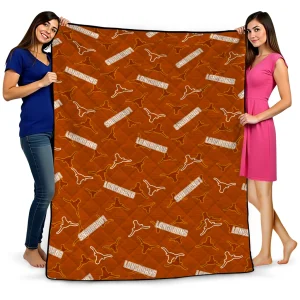 texas longhorns solid classic orange quilt blanket best selling