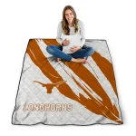 texas longhorns stroke art orange white quilt blanket best selling