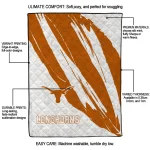 texas longhorns stroke art orange white quilt blanket best selling
