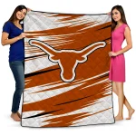 texas longhorns wild lines orange white quilt blanket best selling
