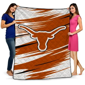 texas longhorns wild lines orange white quilt blanket best selling