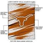 texas longhorns wild lines orange white quilt blanket best selling