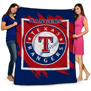 texas rangers block border blue quilt blanket best selling