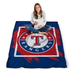 texas rangers block border blue quilt blanket best selling