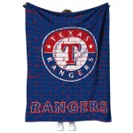 texas rangers brick grid blue quilt blanket best selling