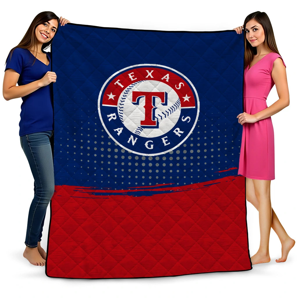 texas rangers dot illusion blue quilt blanket best selling texas rangers dot illusion blue quilt blanket best selling