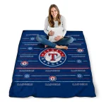texas rangers handdrawn stripes blue quilt blanket best selling