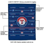 texas rangers handdrawn stripes blue quilt blanket best selling