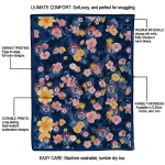 texas rangers hibiscus foliage blue quilt blanket best selling