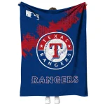 texas rangers league patch blue quilt blanket best selling