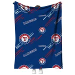 texas rangers sketch lines blue quilt blanket best selling