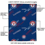texas rangers sketch lines blue quilt blanket best selling