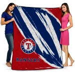 texas rangers stroke art blue white quilt blanket best selling