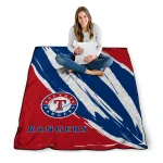 texas rangers stroke art blue white quilt blanket best selling