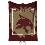 texas state bobcats block border maroon quilt blanket best selling
