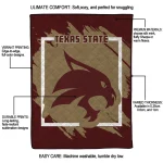 texas state bobcats block border maroon quilt blanket best selling