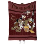 texas state bobcats disney football maroon quilt blanket best selling