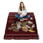 texas state bobcats disney football maroon quilt blanket best selling