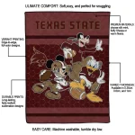 texas state bobcats disney football maroon quilt blanket best selling